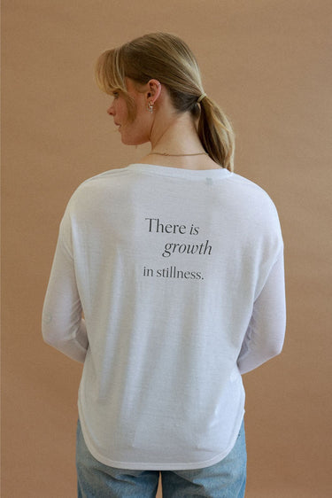 "Growth" Original Ribbed Long Sleeve Tee Cursive Back
