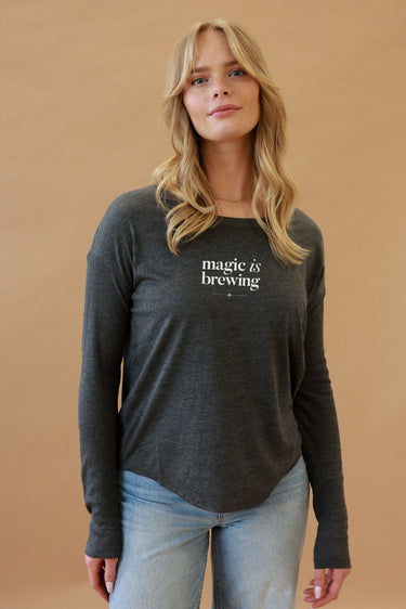 "Magic is Brewing" Original Ribbed Long Sleeve Tee Front