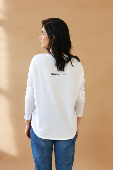 "Actually, I Can" Original Ribbed Long Sleeve Tee Back
