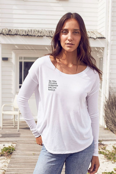 "Smile" Original Ribbed Long Sleeve Tee