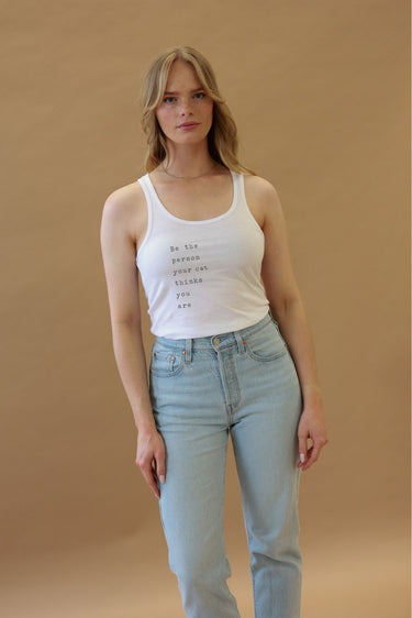 "Cat Thinks You Are" Racerback Front