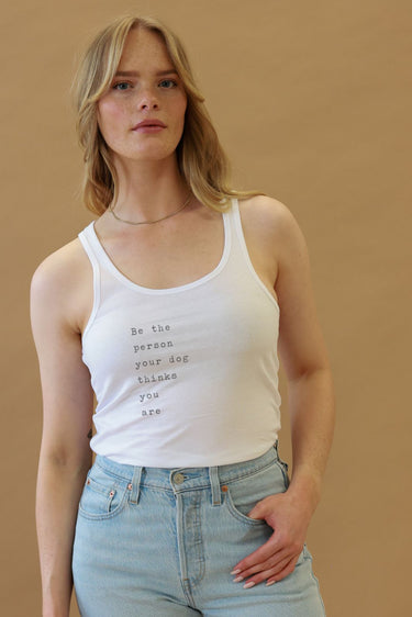 "Dog Thinks You Are" Racerback Front