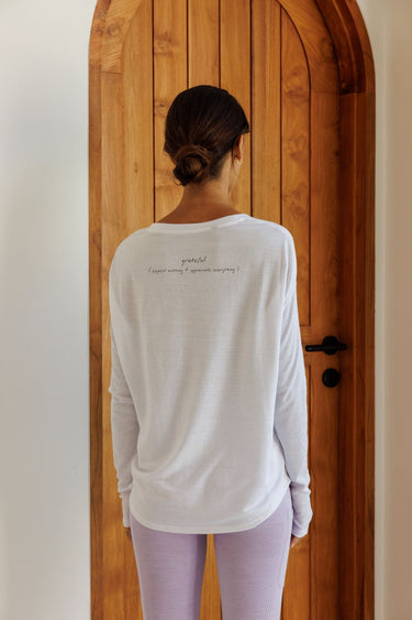 "Grateful" Original Ribbed Long Sleeve Tee Back