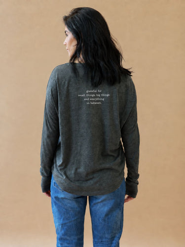 "In Between" Original Ribbed Long Sleeve Tee Back