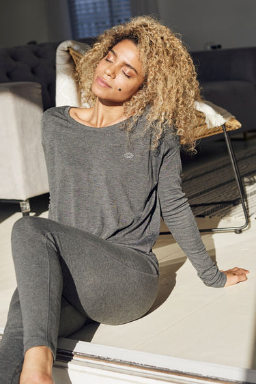 "Signature Lotus" Original Ribbed Long Sleeve Tee