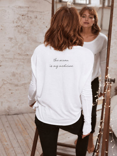 "Ocean" Original Ribbed Long Sleeve Tee Back