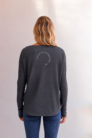 "Shine" Original Ribbed Long Sleeve Tee Back