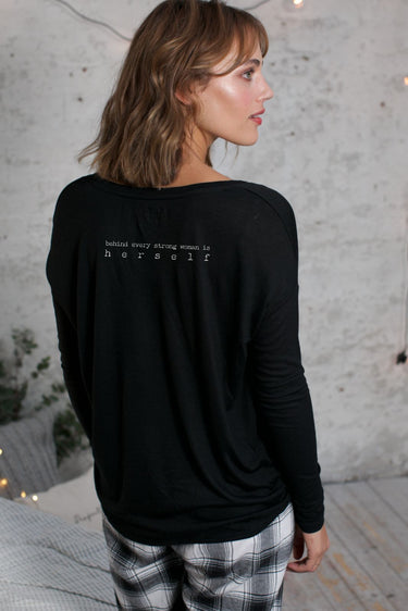 "Strong woman" Original Ribbed Long Sleeve Tee Back