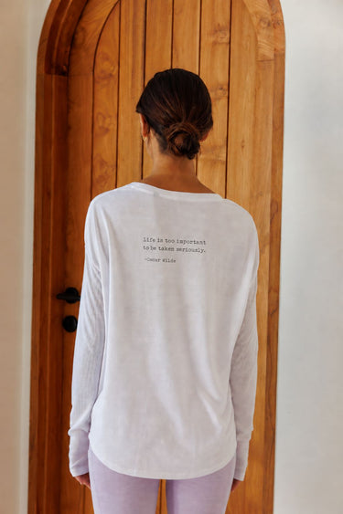 "Too Important" Original Ribbed Long Sleeve Tee Back