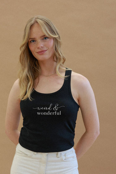 "Wonderful" Racerback Cursive Front