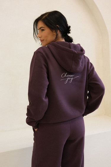 "Joy" Cloud Hoodie Cursive Back