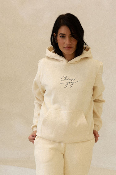 "Joy" Cloud Hoodie Cursive Front