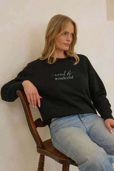 "Wonderful" Slumber Sweater Cursive Front