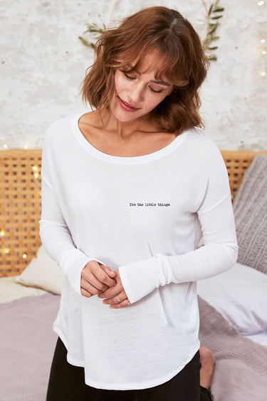 "Little Things" Original Ribbed Long Sleeve Tee Front