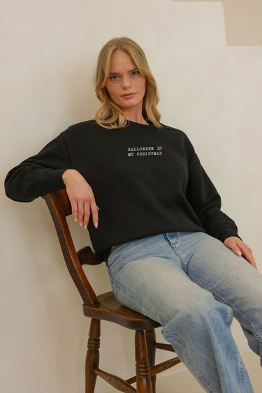 "Halloween Christmas" Slumber Sweater Front