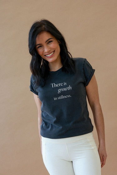 "Joy" Roll With It Tee Cursive Front