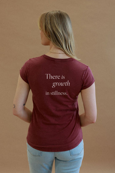 "Growth" Roll With It Tee Cursive Back