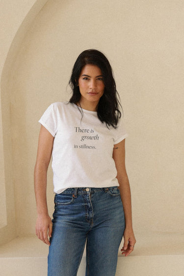 "Growth" Roll With It Tee Cursive Front