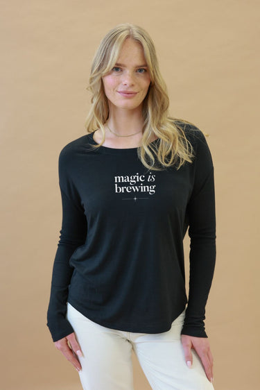 "Magic is Brewing" Original Ribbed Long Sleeve Tee Front