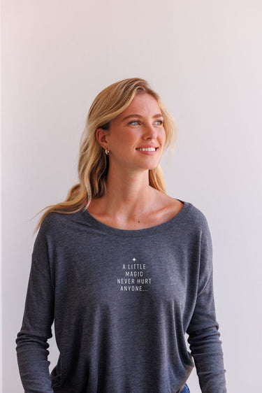 "A Little Magic" Original Ribbed Long Sleeve Tee Front