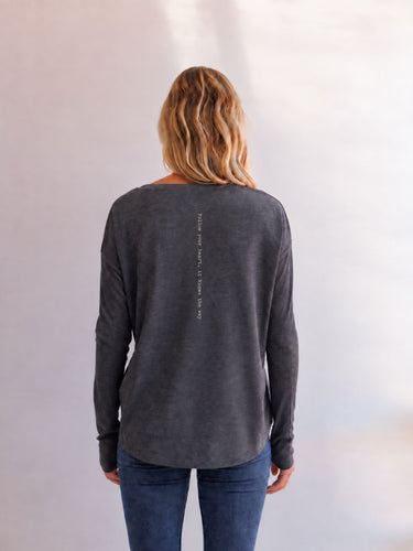 "Follow Your Heart" Original Ribbed Long Sleeve Tee Back