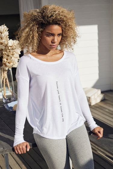 "Follow Your Heart" Original Ribbed Long Sleeve Tee Front