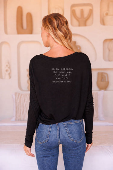 "Full Moon" Original Ribbed Long Sleeve Tee Back
