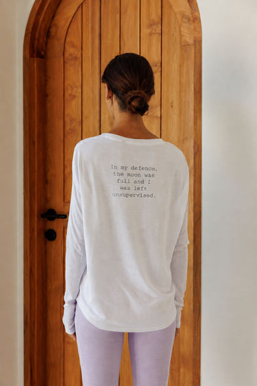 "Full Moon" Original Ribbed Long Sleeve Tee Back