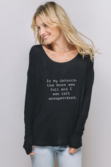 "Full Moon" Original Ribbed Long Sleeve Tee Front