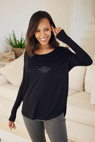 "In Between" Original Ribbed Long Sleeve Tee Front
