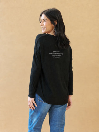 "In Between" Original Ribbed Long Sleeve Tee Back