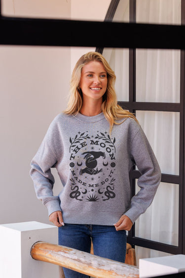 "Moon Made Me" Slumber Sweater (Front)