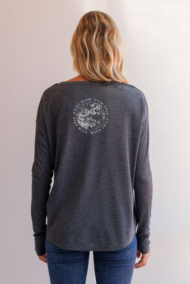 "Stay Wild" Original Ribbed Long Sleeve Tee (Back)