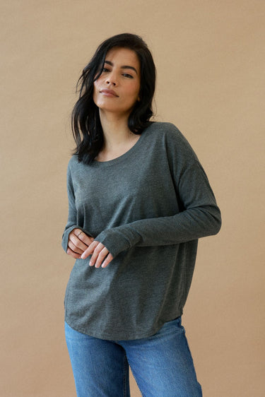 "Strong woman" Original Ribbed Long Sleeve Tee Back