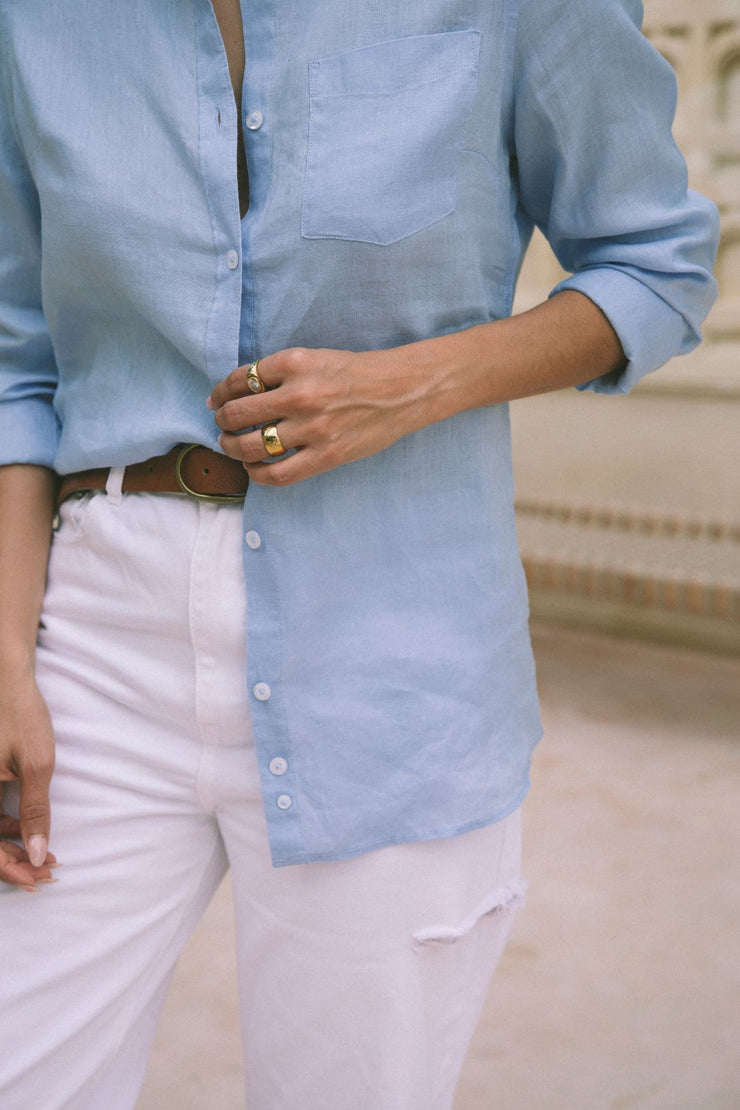 "Never Look Back" Island Linen Shirt