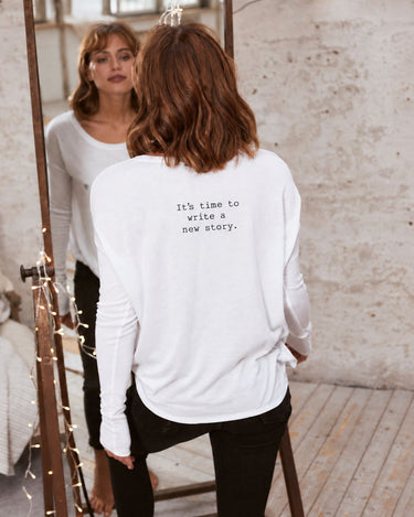 "New Story" Original Ribbed Long Sleeve Tee Back