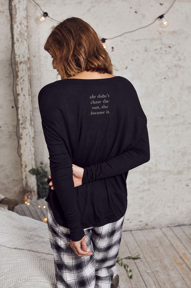 "She Became it" Original Ribbed Long Sleeve Tee Back