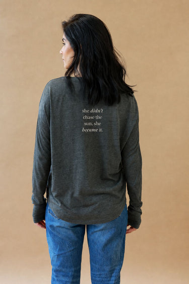 "She Became it" Original Ribbed Long Sleeve Tee Back
