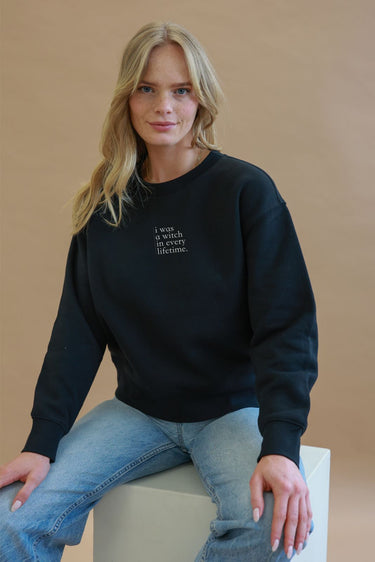 "Witch In Every Lifetime" Slumber Sweater Front
