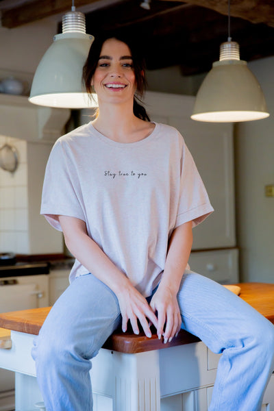 "Stay True To You" Rolled Sleeve Tee
