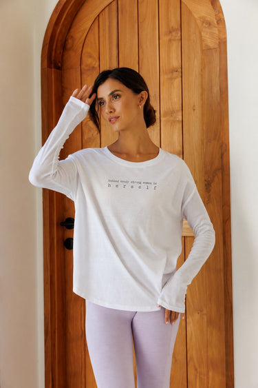 "Strong woman" Original Ribbed Long Sleeve Tee Front
