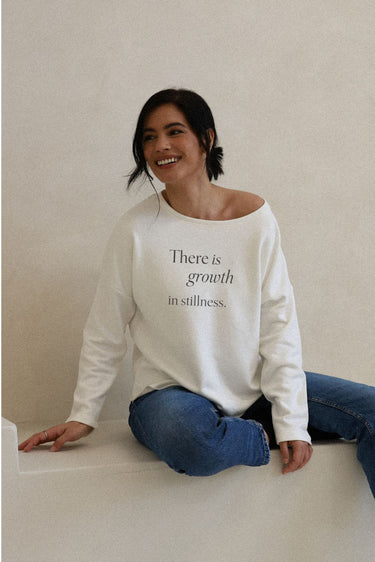 "Growth" Perfect Pullover Cursive Front