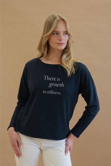 "Growth" Perfect Pullover Cursive Front