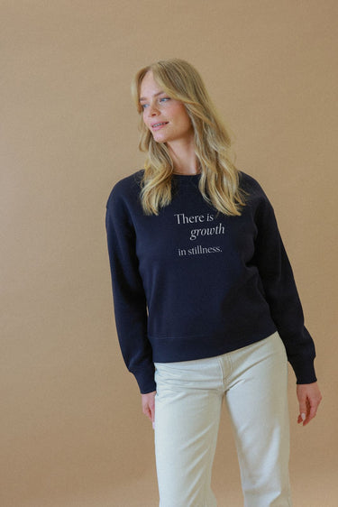 "Growth" Slumber Sweater Cursive Front