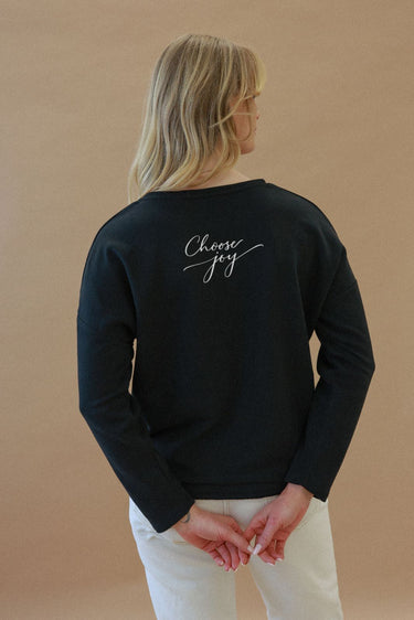 "Joy" Perfect Pullover Cursive Back