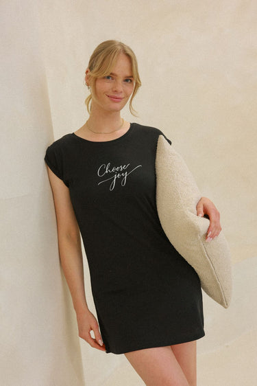 "Joy" Bed Tee Front Cursive
