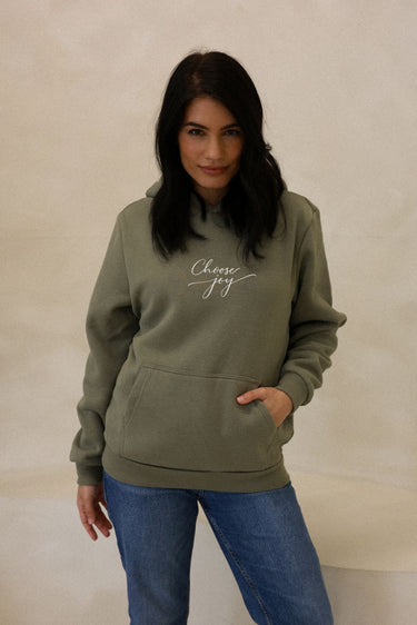 "Joy" Cloud Hoodie Cursive Front