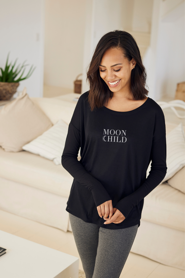 "Moon Child" Original Ribbed Long Sleeve Tee
