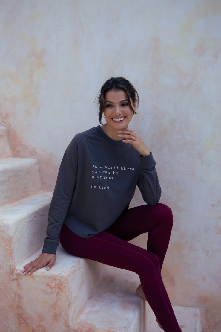 'Be Kind' Cross Back Long Sleeve Tee
