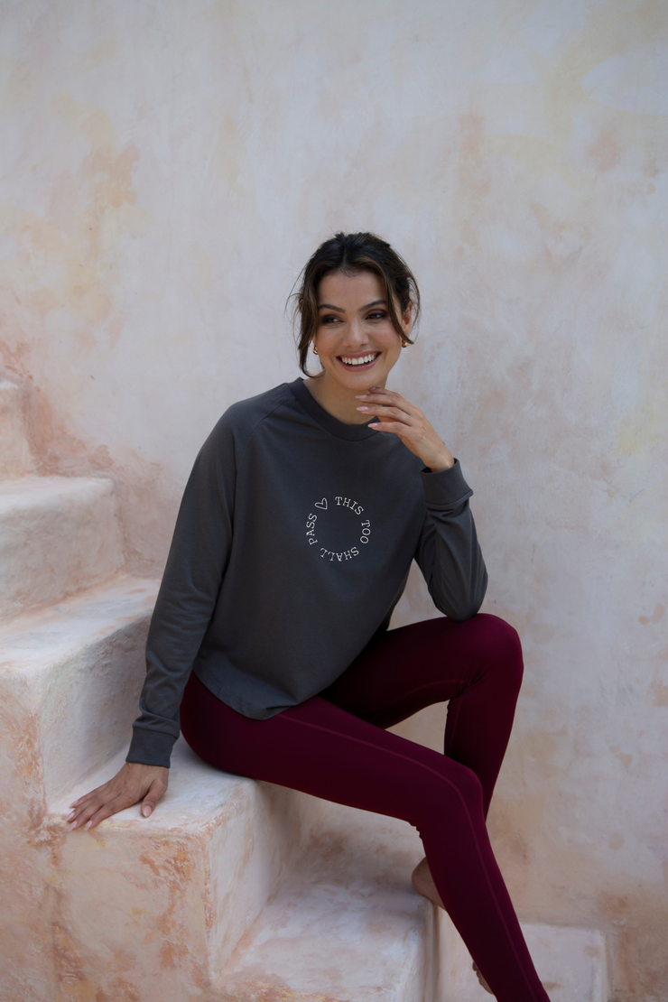 'This Too Shall Pass' Cross Back Long Sleeve Tee